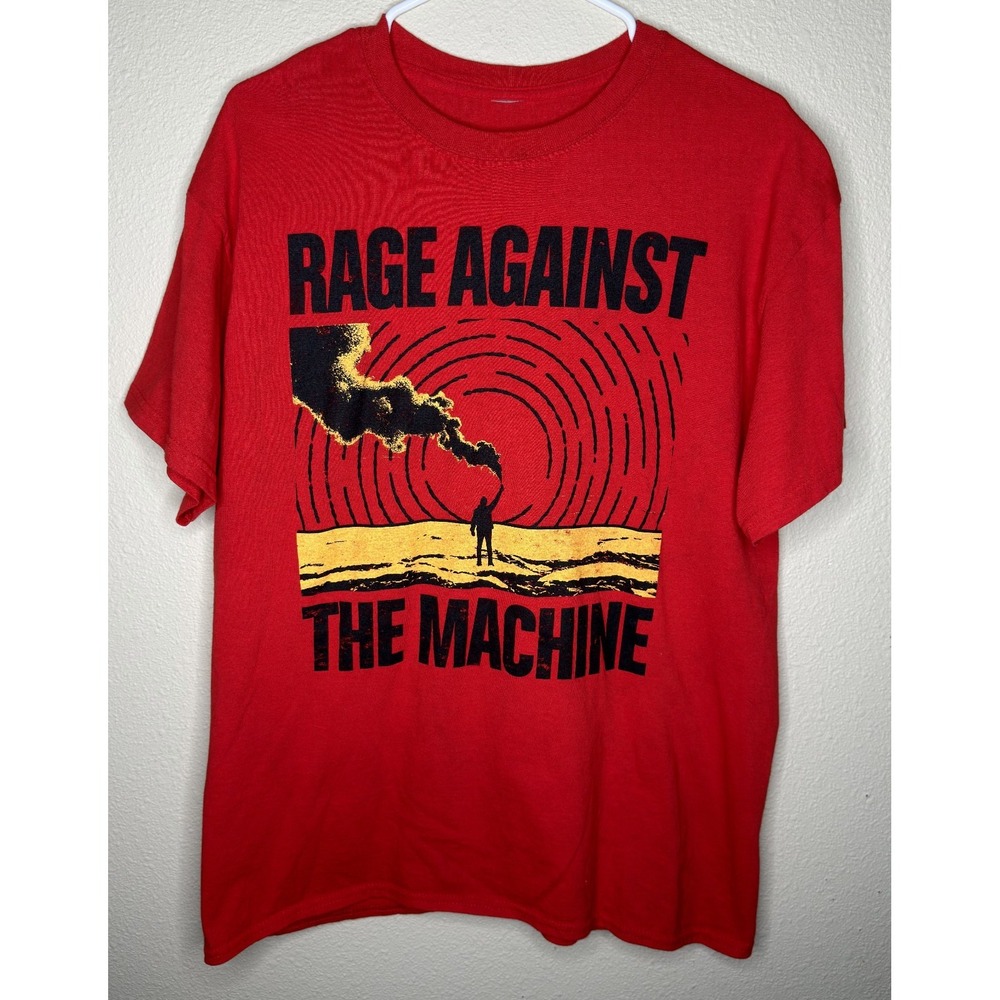 Rage Against The Machine Mens Size Large Red Smoke Signal Concert T-Shirt